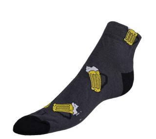 Ponožky nízké Pivo 13 černá,žlutá,bílá vel. 35-38