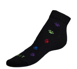 Ponožky nízké Tlapky černobarevné černá,barevná vel. 35-38