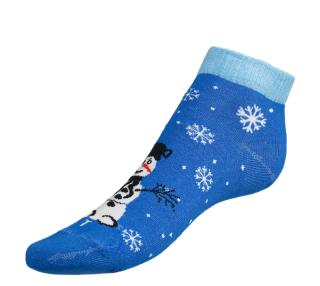 Ponožky nízké Vánoce modrá,bílá vel. 39-42