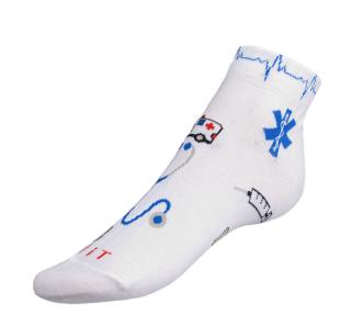 Ponožky nízké Zdravotnictví bílá,modrá vel. 35-38