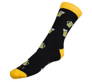 Ponožky Přines mi pivo černá, žlutá vel. 39-42