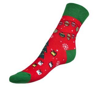Ponožky Vánoce 2 červená, zelená vel. 35-38