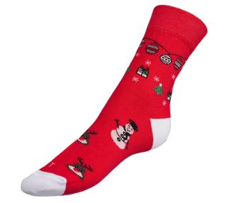 Ponožky Vánoce červená, bílá vel. 35-38