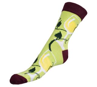 Ponožky Víno bílé zelená vel. 35-38