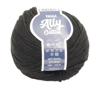 Příze ALLY cotton černá 50g / 140 m