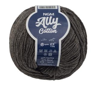 Příze ALLY cotton hnědošedá 50g / 140 m