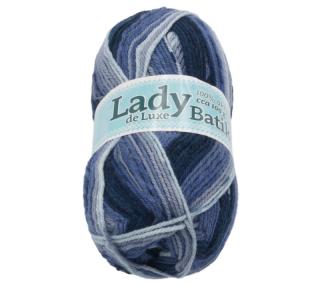 Příze LADY de Luxe bílá, modrá 100g / 238 m