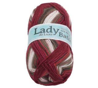 Příze LADY de Luxe bílá, šedohnědá, vínová 100g / 238 m