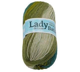 Příze LADY de Luxe zelená a béžová 100g / 238 m