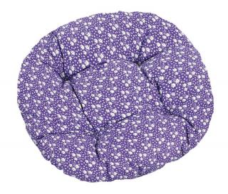 Sedák Adéla prošívaný kulatý průměr 40 cm kytička na fialové