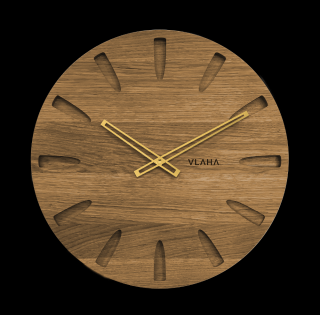 Velké dubové hodiny GRAND 45 cm se zlatými ručkami VCT1020