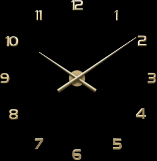 Zlaté nalepovací hodiny LAVVU 3D STICKER Gold Numerals LCT1174