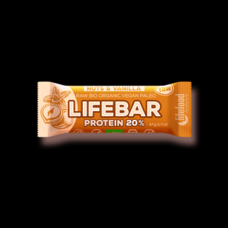 Bio lifebar protein oříšková s vanilkou 47 g raw