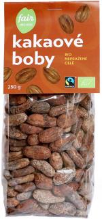 Bio nepražené kakaové boby celé 250 g