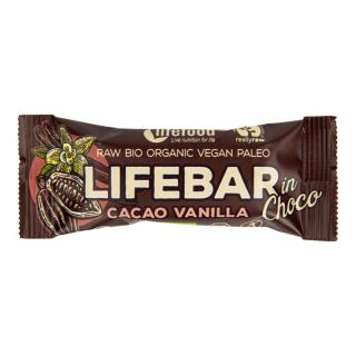 Bio tyčinka Lifebar kakaové boby s vanilkou 40g