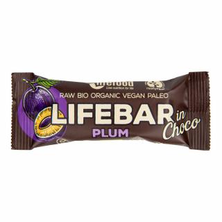 Bio tyčinka Lifebar švestka v čokoládě 40g