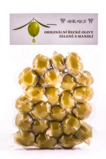 D.M.Hermes Originální řecké olivy zelené s mandlí vakuované 160 g