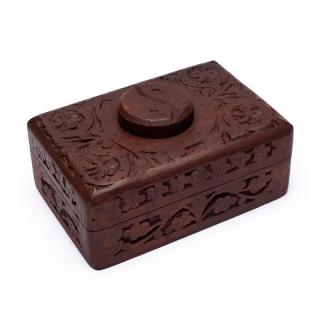 Dřevěná krabička na tarot nebo šperky yin yang - 15.5x10x6.5 cm