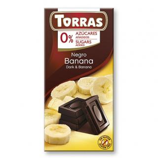 Hořká čokoláda s banánem a sladidly 75g