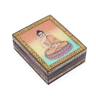 KRABIČKA NA TAROTY NEBO ŠPERKY BUDDHA 13,5X11CM PÍSEK