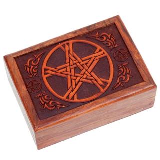 Krabička na taroty pentagram dřevo