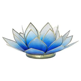 Mani Bhadra Svícen – lotosový květ – modro-bílý – velký