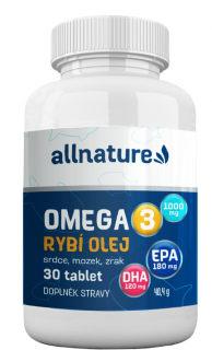 Omega 3 + rybí olej 30tbl ALL NATURE