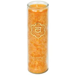 Svíce čakrová oranžová 21x6,5cm