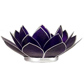 Svícen lotos fialový 7. čakra 13,5cm