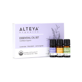 Alteya set esenciálních olejů Bio levandule, mandarinka, citrónová tráva 3x5 ml