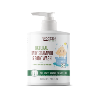 Dětský sprchový gel a šampon na vlasy 2v1 bez parfemace WoodenSpoon 300 ml