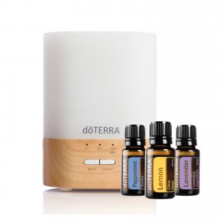 DoTERRA Lumo aroma difuzér + DoTERRA Trio esenciálních olejů 3x5ml