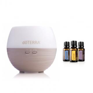 DoTERRA Petal diffuser + DoTERRA Trio esenciálních olejů 3x5ml