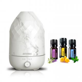 doTERRA Volo Marble difuzér + doTERRA Trio esenciálních olejů 3x5ml