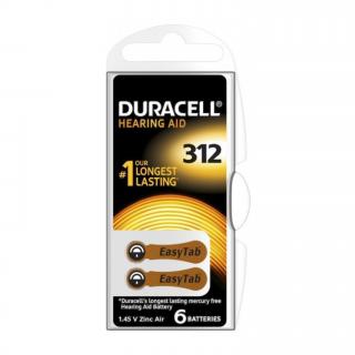 DURACELL 312 EASYTAB 1.4V baterie do naslouchátek 1x6 ks