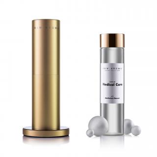 New Aroma difuzér Tower gold 100 m2 + 200 ml olej Medical Care - dezinfekční aroma olej