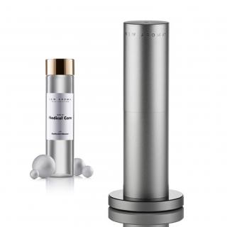 New Aroma difuzér Tower silver 100 m2 + 200 ml olej Medical Care - dezinfekční aroma olej