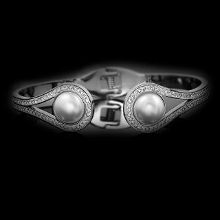 Atraktivní dámský náramek - Chirurgická ocel se zirkony a perličkami  + Doprava zdarma + Dárkové balení zdarma