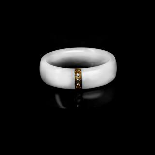 Atraktivní dámský prsten se šperkařskou keramikou a zirkony  + Doprava zdarma + Dárkové balení zdarma Velikost prstenu: 16 (6)