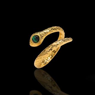Atraktivní prsten Gold Snake ve tvaru hada - Chirurgická ocel  + Doprava zdarma + Dárkové balení zdarma