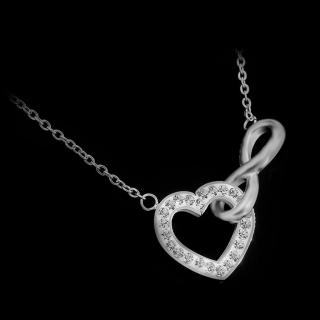 Dámský náhrdelník se srdíčkem a symbolem nekonečna - Chirurgická ocel se zirkony  + Doprava zdarma + Dárkové balení zdarma