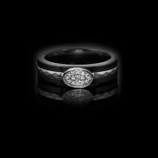 Dámský prsten Black - Chirurgická ocel se šperkařskou keramikou a zirkony  + Doprava zdarma + Dárkové balení zdarma Velikost prstenu: 16 (6)