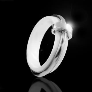 Dámský prsten se šperkařskou keramikou a ocelí  + Doprava zdarma + Dárkové balení zdarma Velikost prstenu: 16 (6)