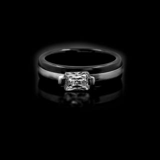Dámský prsten se šperkařskou keramikou a zirkonem - Chirurgická ocel  + Doprava zdarma + Dárkové balení zdarma Velikost prstenu: 17 (7)