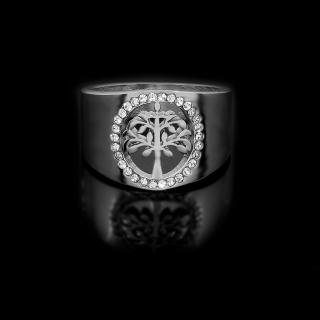 Dámský prsten se symbolem Stromu života - Chirurgická ocel se zirkony  + Doprava zdarma + Dárkové balení zdarma Velikost prstenu: 18 (8)
