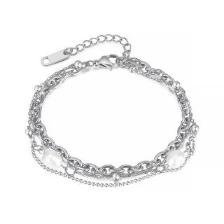 Elegantní dámský trojitý náramek s perličkami - Chirurgická ocel  + Doprava zdarma + Dárkové balení zdarma