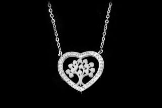 Jemný náhrdelník se srdíčkem a symbolem stromu života - Chirurgická ocel  + Doprava zdarma + Dárkové balení zdarma