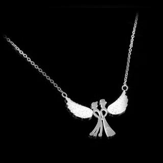Jemný náhrdelník se symbolem andělů - Chirurgická ocel se zirkony  + Doprava zdarma + Dárkové balení zdarma