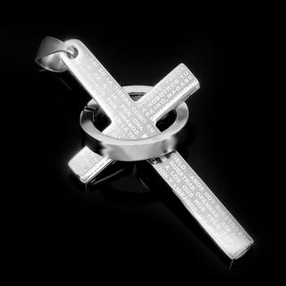 Křížek s úryvkem z Bible - Chirurgická ocel  + Doprava zdarma + Dárkové balení zdarma