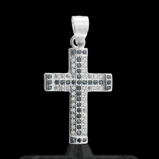 Luxusní stříbrný přívěsek křížek se zirkony - Stříbro 925/1000  + Doprava zdarma + Dárkové balení zdarma